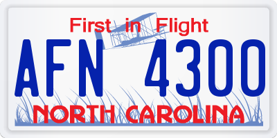 NC license plate AFN4300
