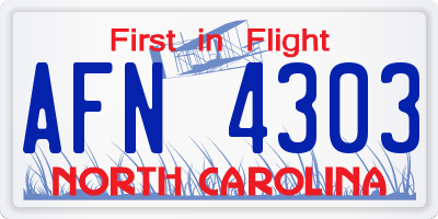 NC license plate AFN4303