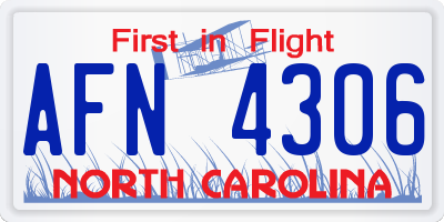 NC license plate AFN4306