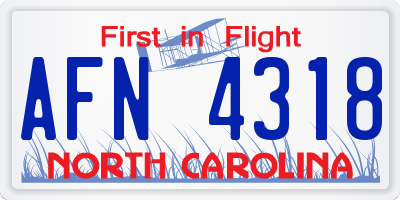NC license plate AFN4318