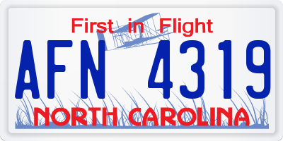 NC license plate AFN4319