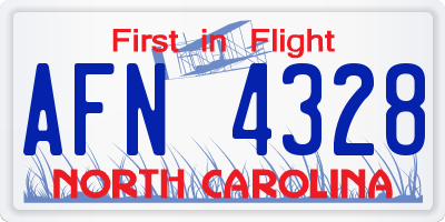 NC license plate AFN4328