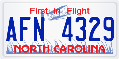 NC license plate AFN4329