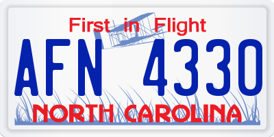 NC license plate AFN4330
