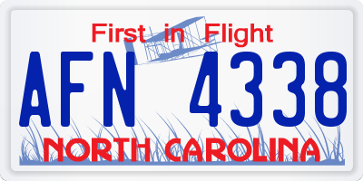 NC license plate AFN4338