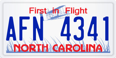 NC license plate AFN4341