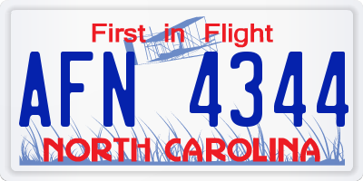 NC license plate AFN4344