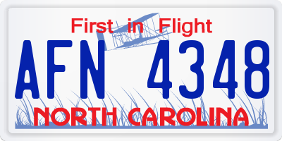 NC license plate AFN4348
