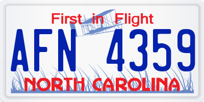 NC license plate AFN4359