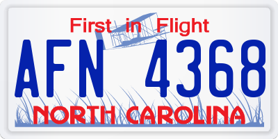 NC license plate AFN4368