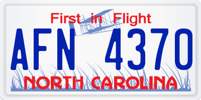 NC license plate AFN4370