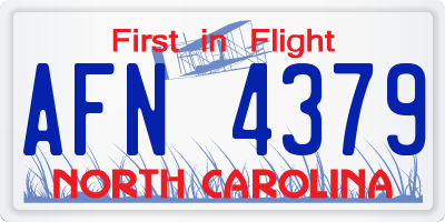 NC license plate AFN4379