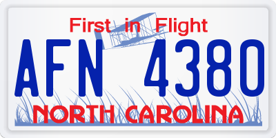 NC license plate AFN4380