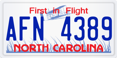 NC license plate AFN4389