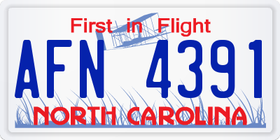 NC license plate AFN4391