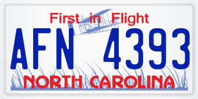 NC license plate AFN4393