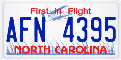 NC license plate AFN4395