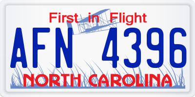 NC license plate AFN4396