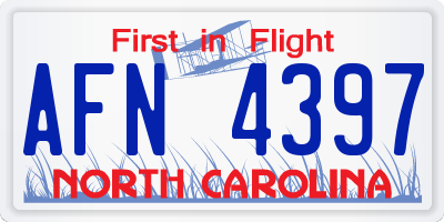 NC license plate AFN4397