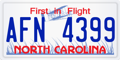NC license plate AFN4399