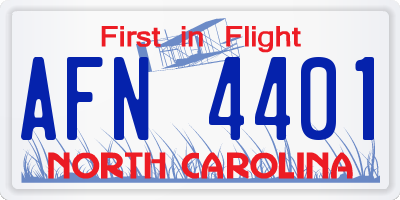 NC license plate AFN4401