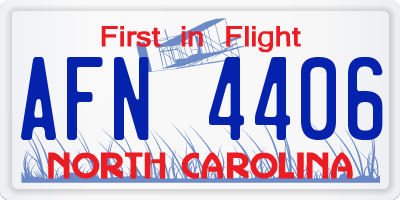 NC license plate AFN4406