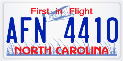 NC license plate AFN4410