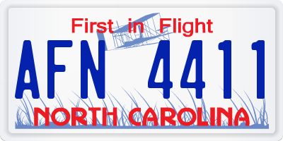 NC license plate AFN4411