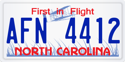 NC license plate AFN4412