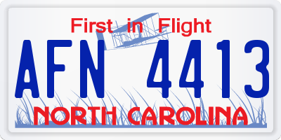 NC license plate AFN4413