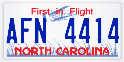 NC license plate AFN4414