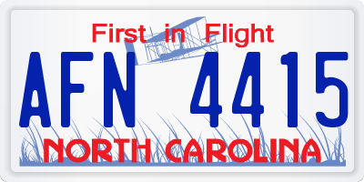 NC license plate AFN4415