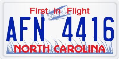 NC license plate AFN4416