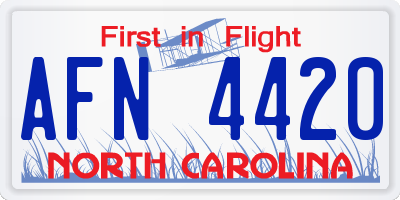 NC license plate AFN4420