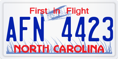 NC license plate AFN4423
