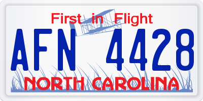 NC license plate AFN4428
