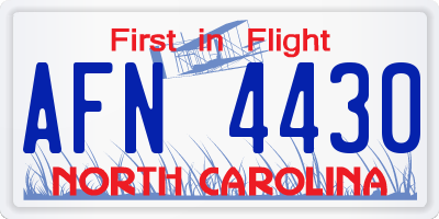 NC license plate AFN4430
