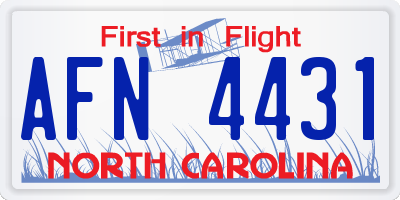 NC license plate AFN4431