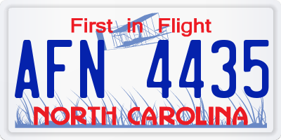 NC license plate AFN4435
