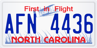 NC license plate AFN4436