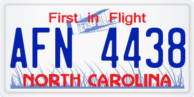 NC license plate AFN4438
