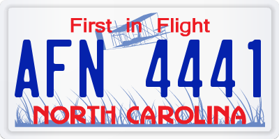 NC license plate AFN4441