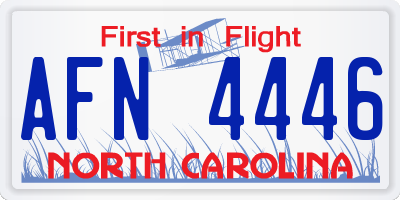 NC license plate AFN4446