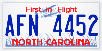 NC license plate AFN4452