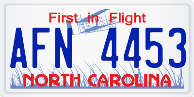 NC license plate AFN4453