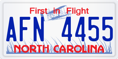 NC license plate AFN4455