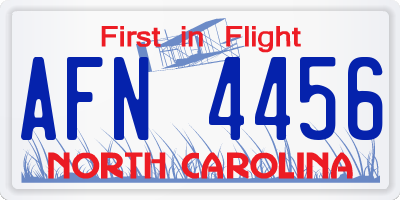 NC license plate AFN4456