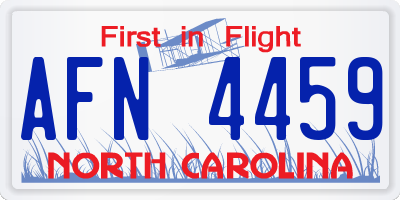 NC license plate AFN4459