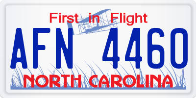 NC license plate AFN4460