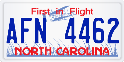 NC license plate AFN4462